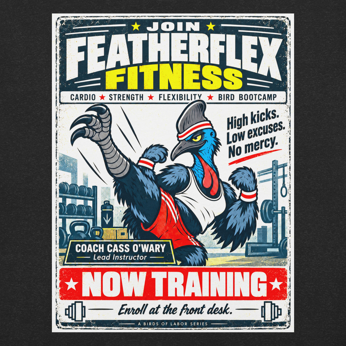 Featherflex Fitness – Birds of Labor unisex staple T-shirt, black heather front view mockup