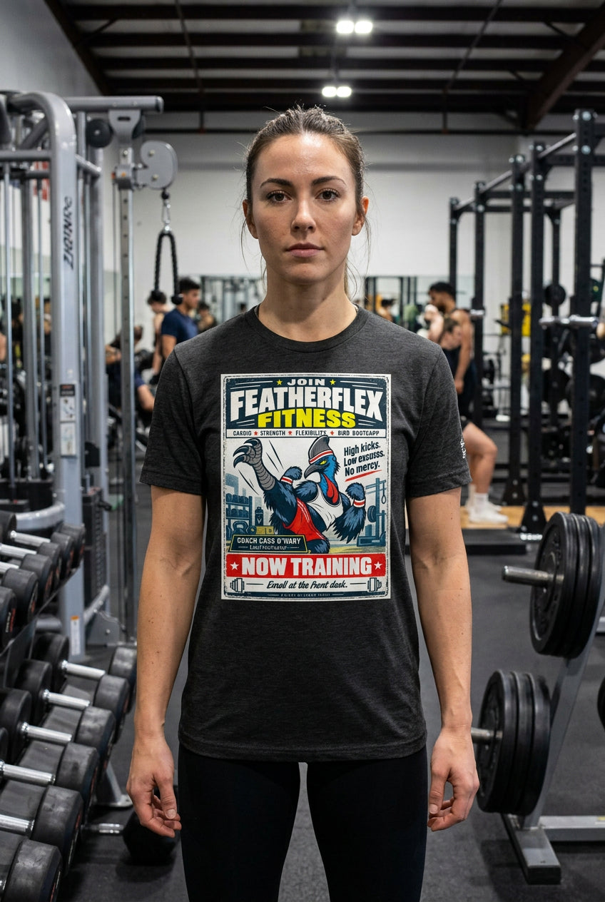 Featherflex Fitness – Birds of Labor unisex staple T-shirt, dark grey heather front view mockup
