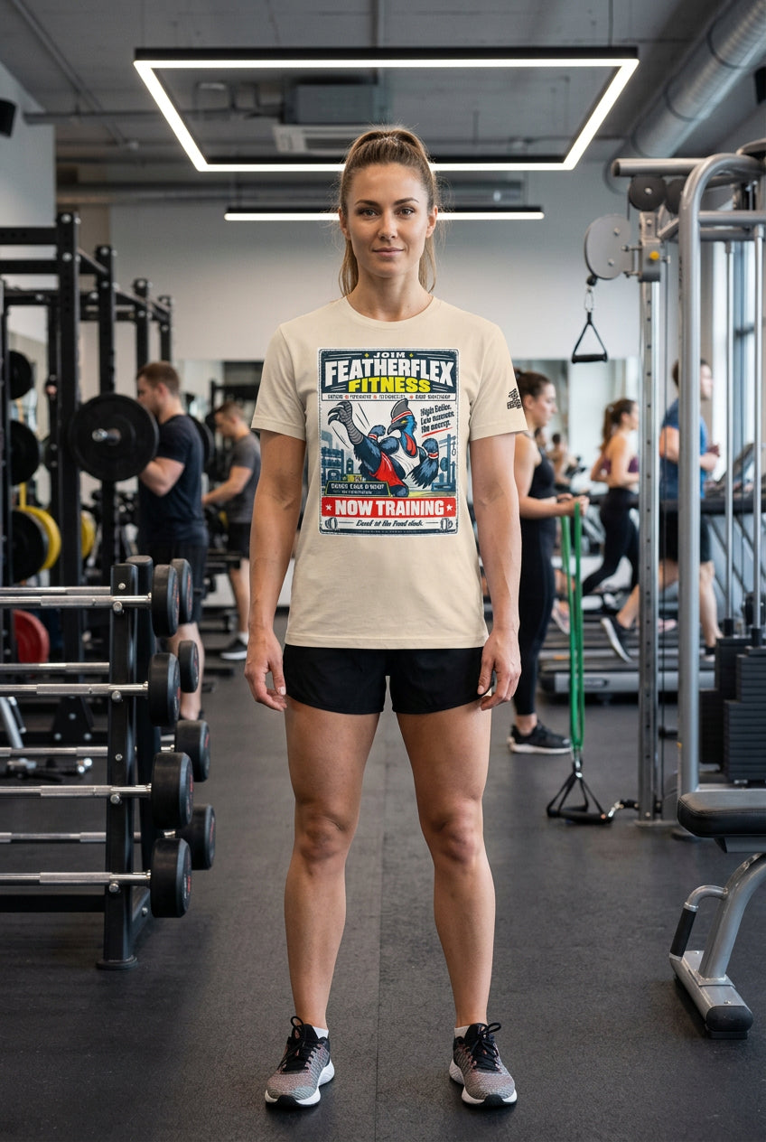 Featherflex Fitness – Birds of Labor unisex staple T-shirt, soft cream front view mockup