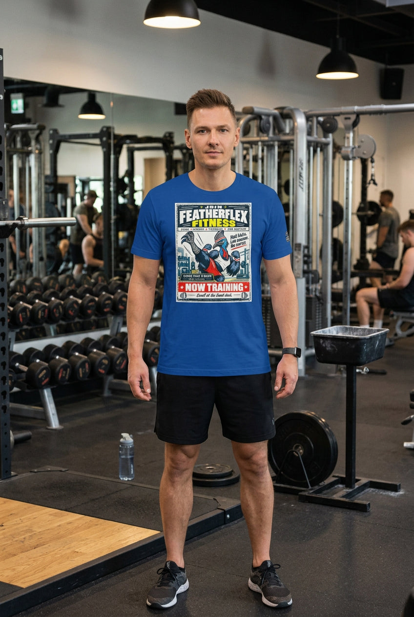 Featherflex Fitness – Birds of Labor unisex staple T-shirt, true royal front view mockup