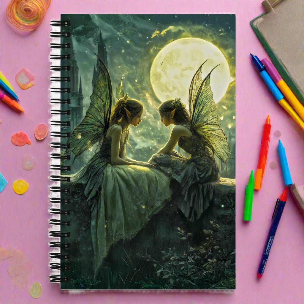 Whispering Moon Spiral Notebook - Mythic Jheyz Collection - BBairt
