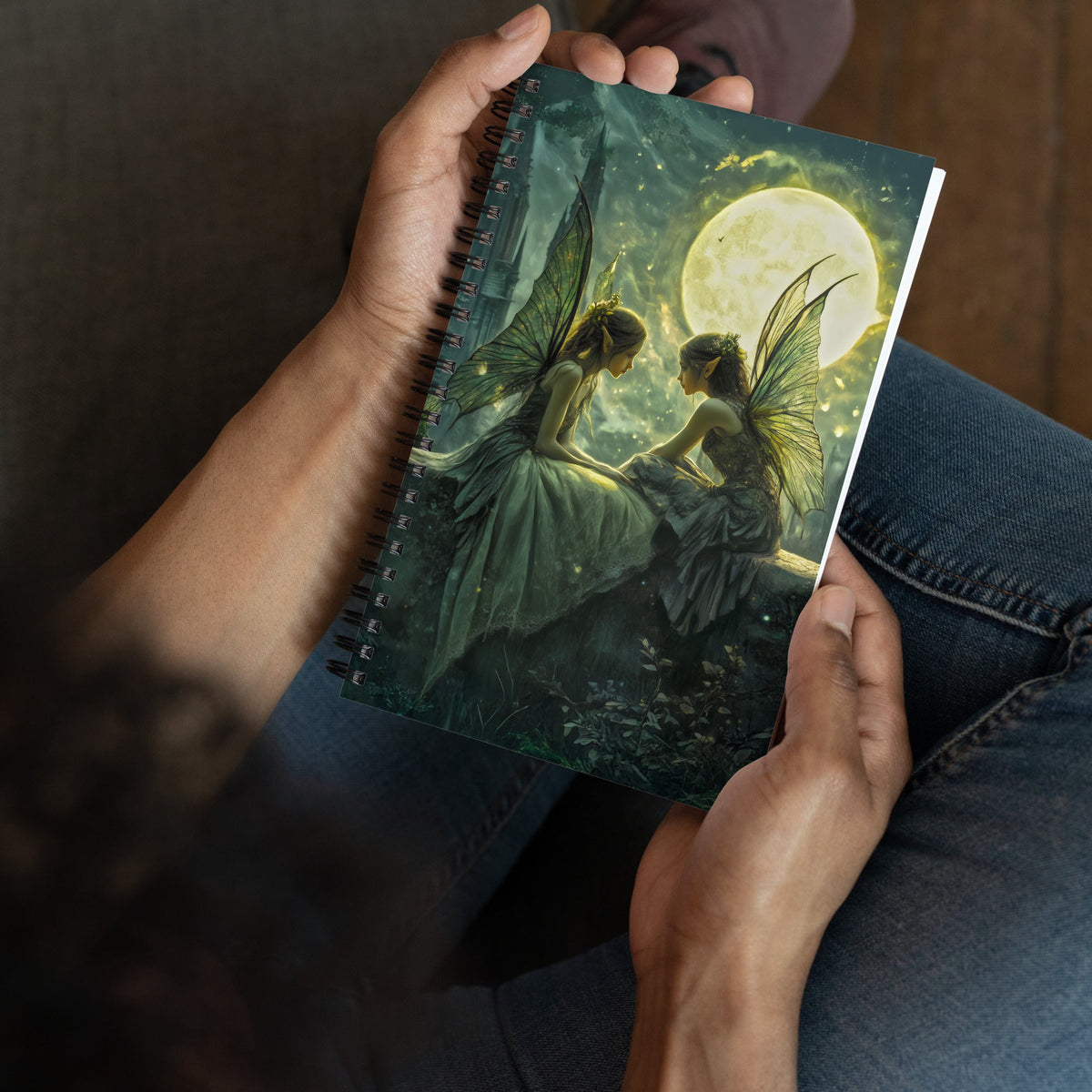 Whispering Moon Spiral Notebook - Mythic Jheyz Collection - BBairt