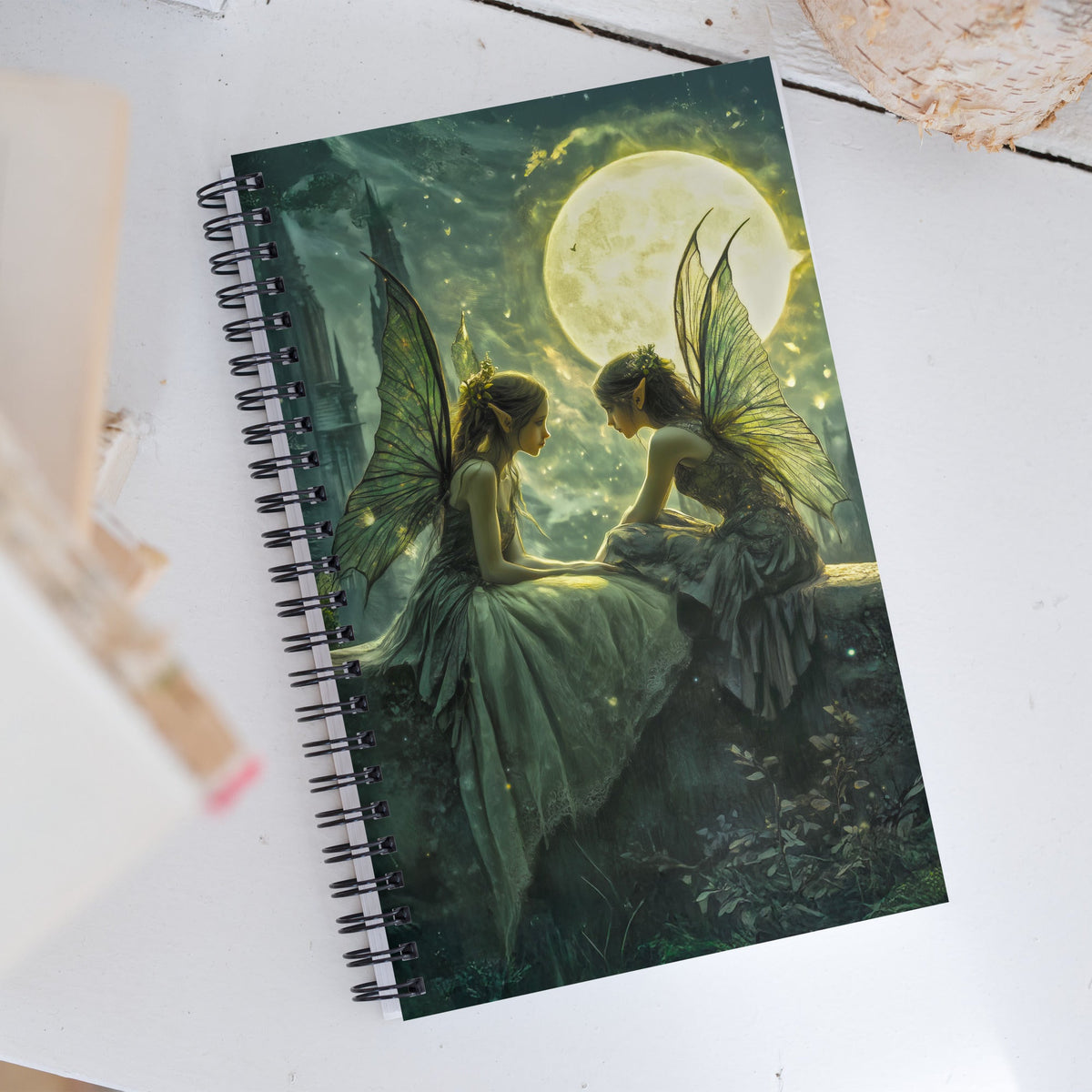 Whispering Moon Spiral Notebook - Mythic Jheyz Collection - BBairt