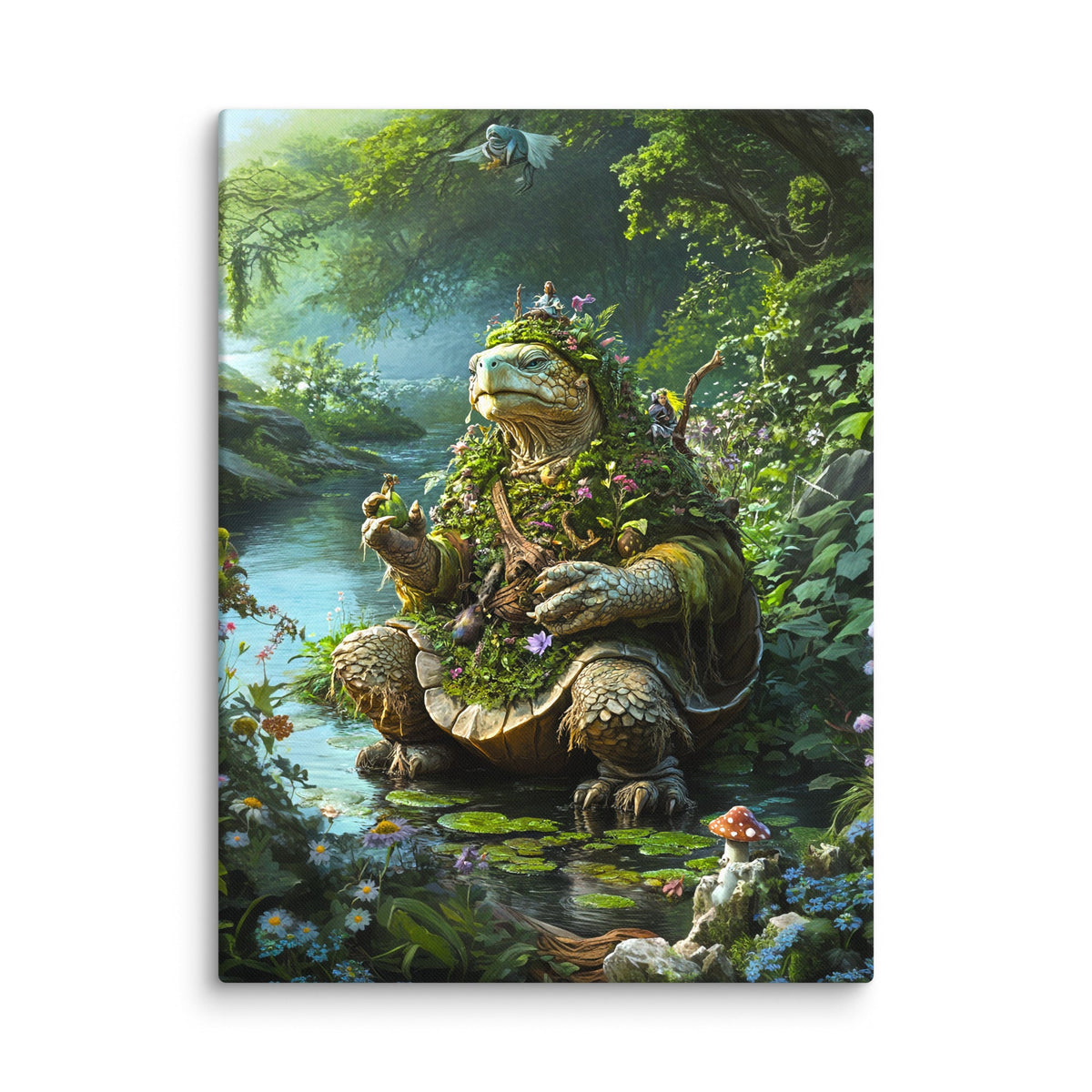 Wiseheart the Druid Turtle - Canvas Print - BBairt