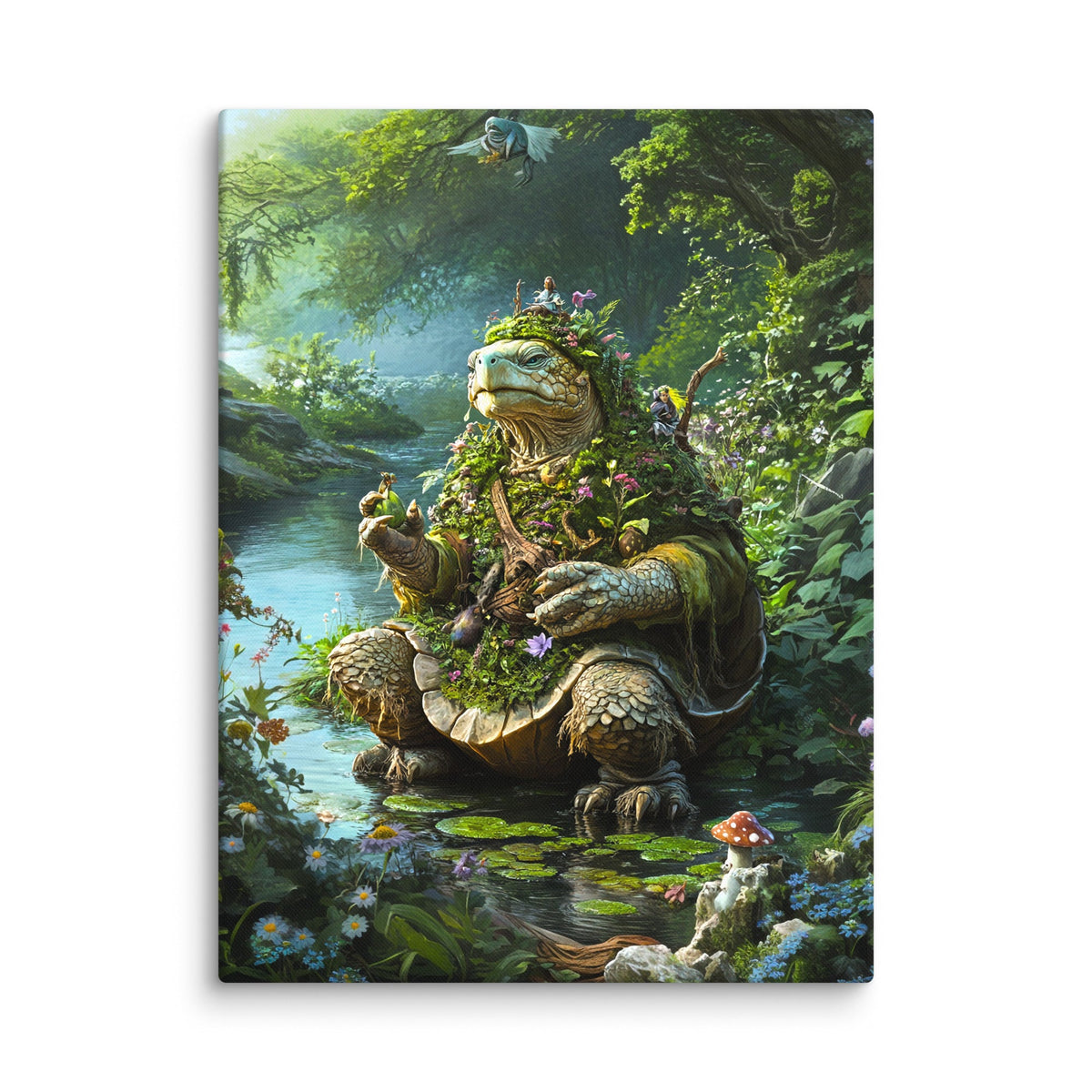 Wiseheart the Druid Turtle - Canvas Print - BBairt