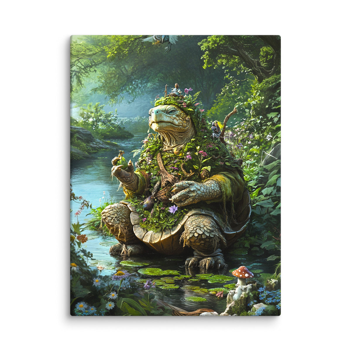 Wiseheart the Druid Turtle - Canvas Print - BBairt