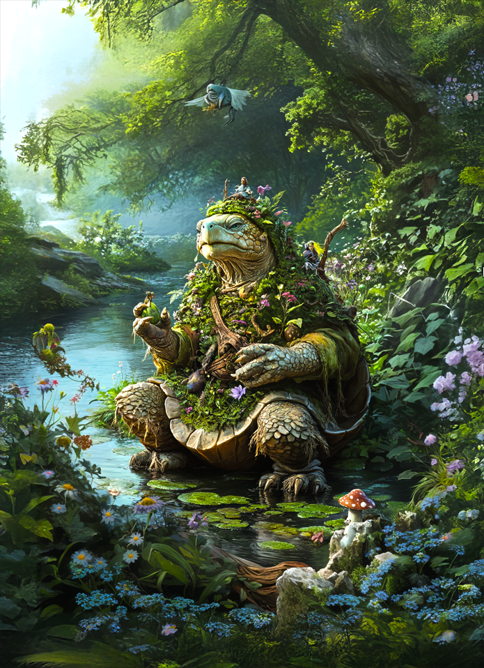 Wiseheart the Druid Turtle Desk Mat - BBairt