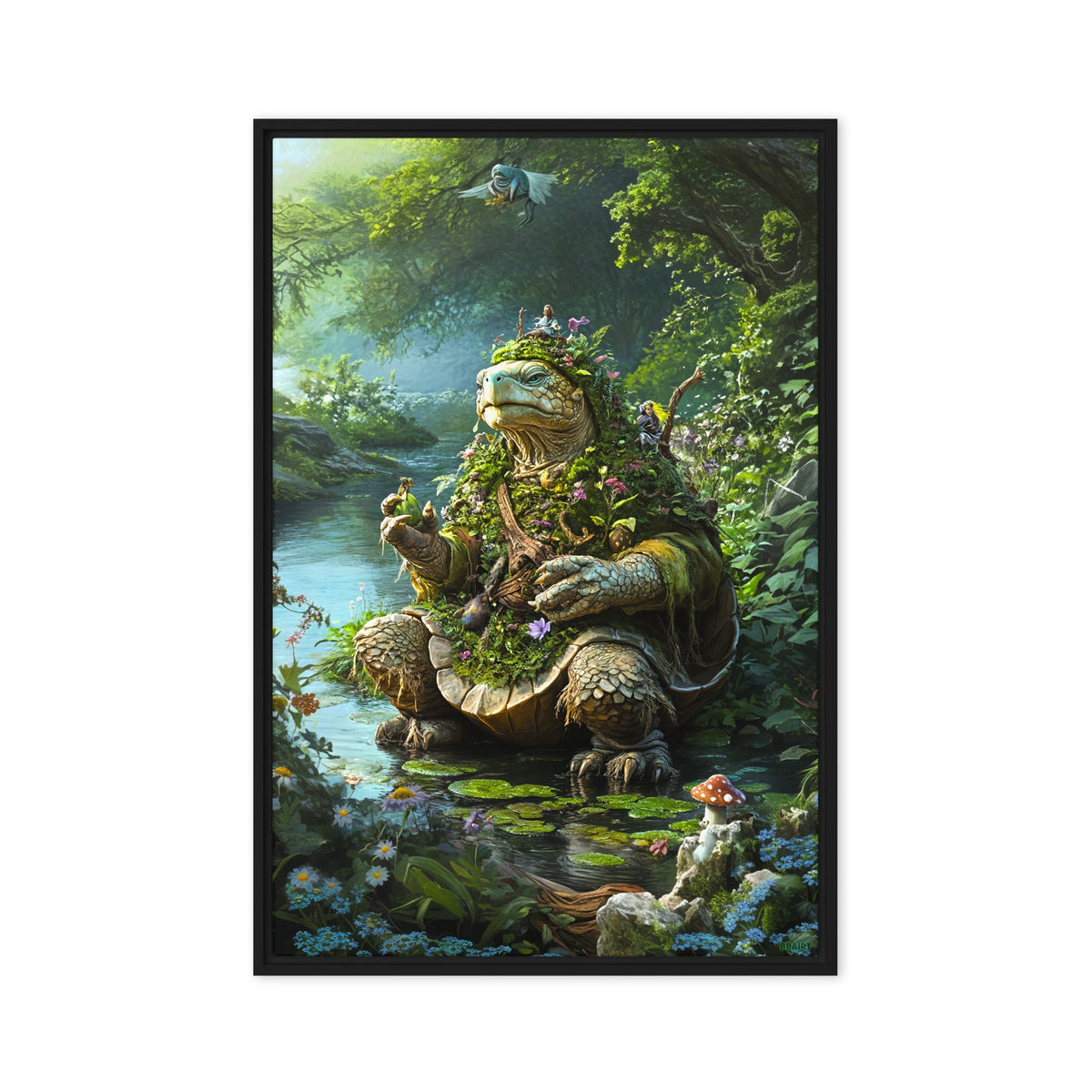 Wiseheart the Druid Turtle - Framed Canvas Print - BBairt