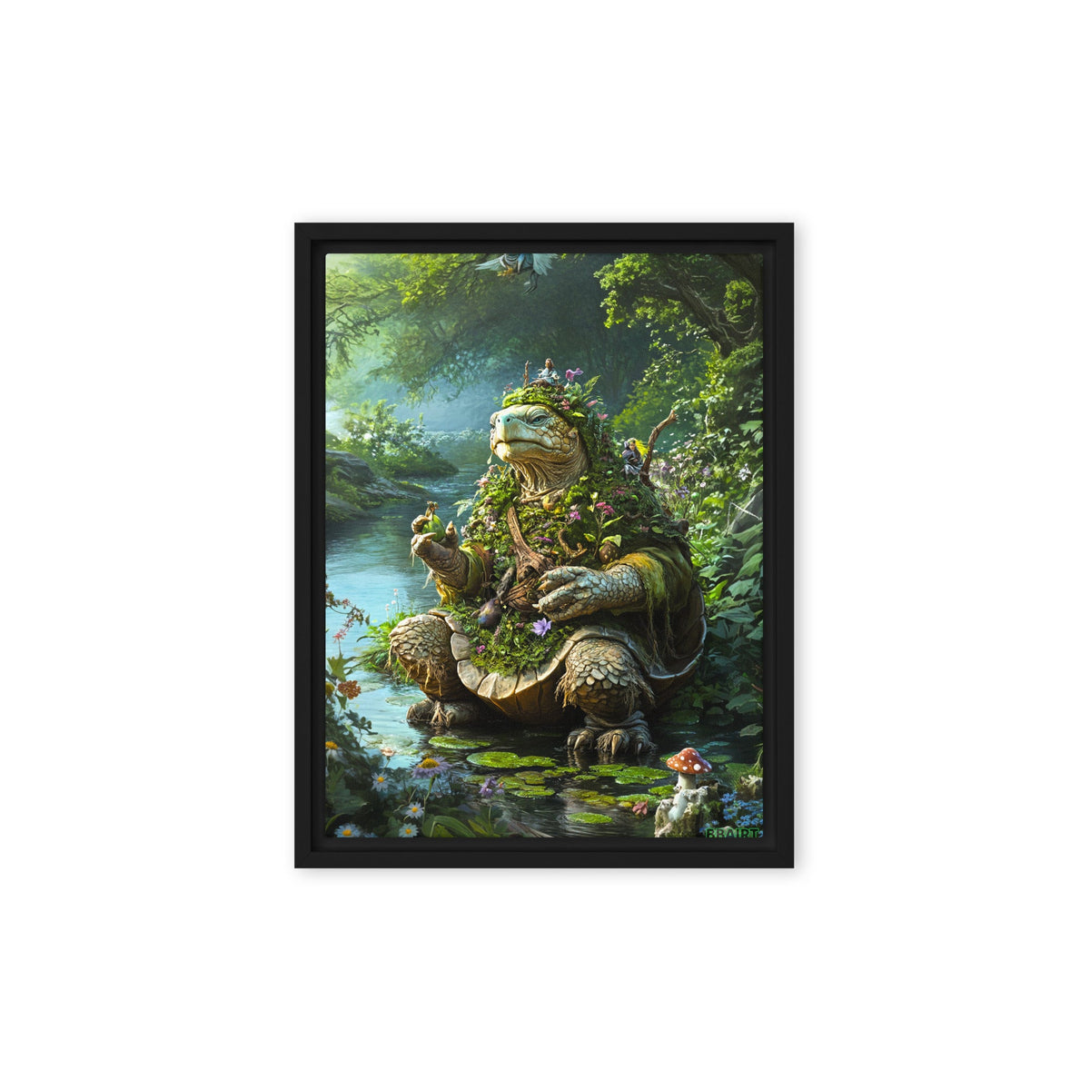 Wiseheart the Druid Turtle - Framed Canvas Print - BBairt