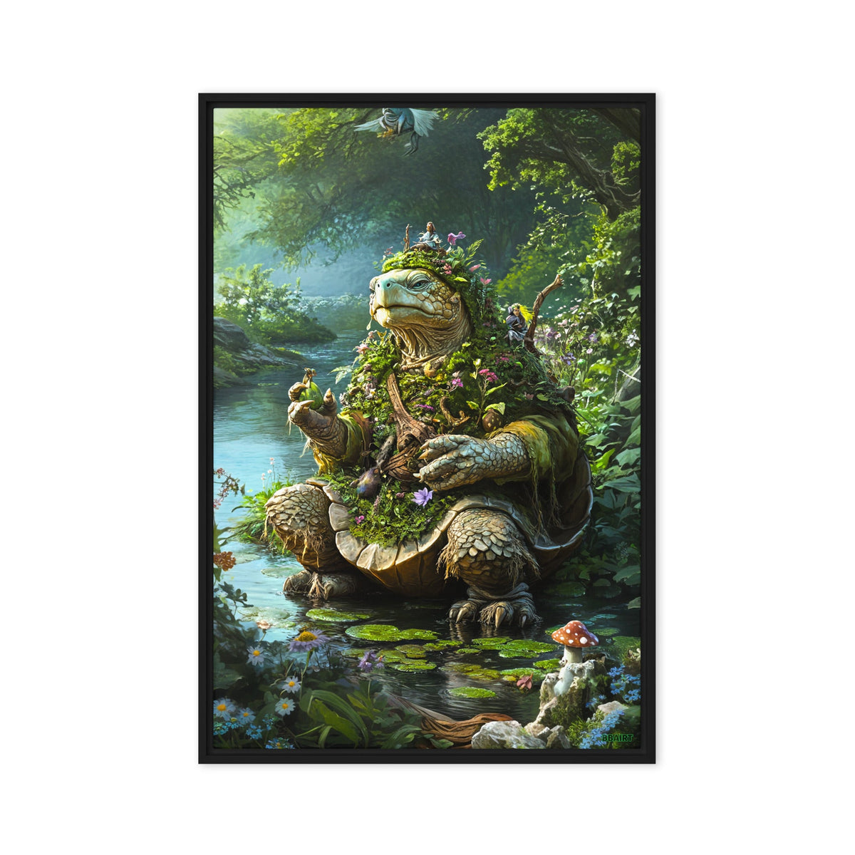 Wiseheart the Druid Turtle - Framed Canvas Print - BBairt