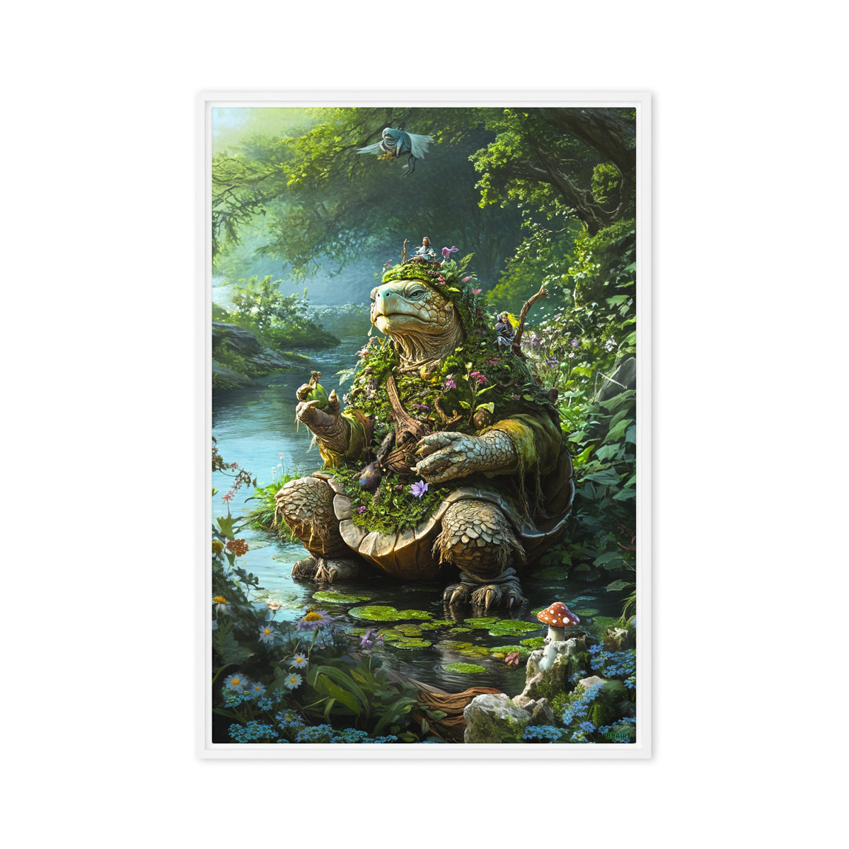 Wiseheart the Druid Turtle - Framed Canvas Print - BBairt