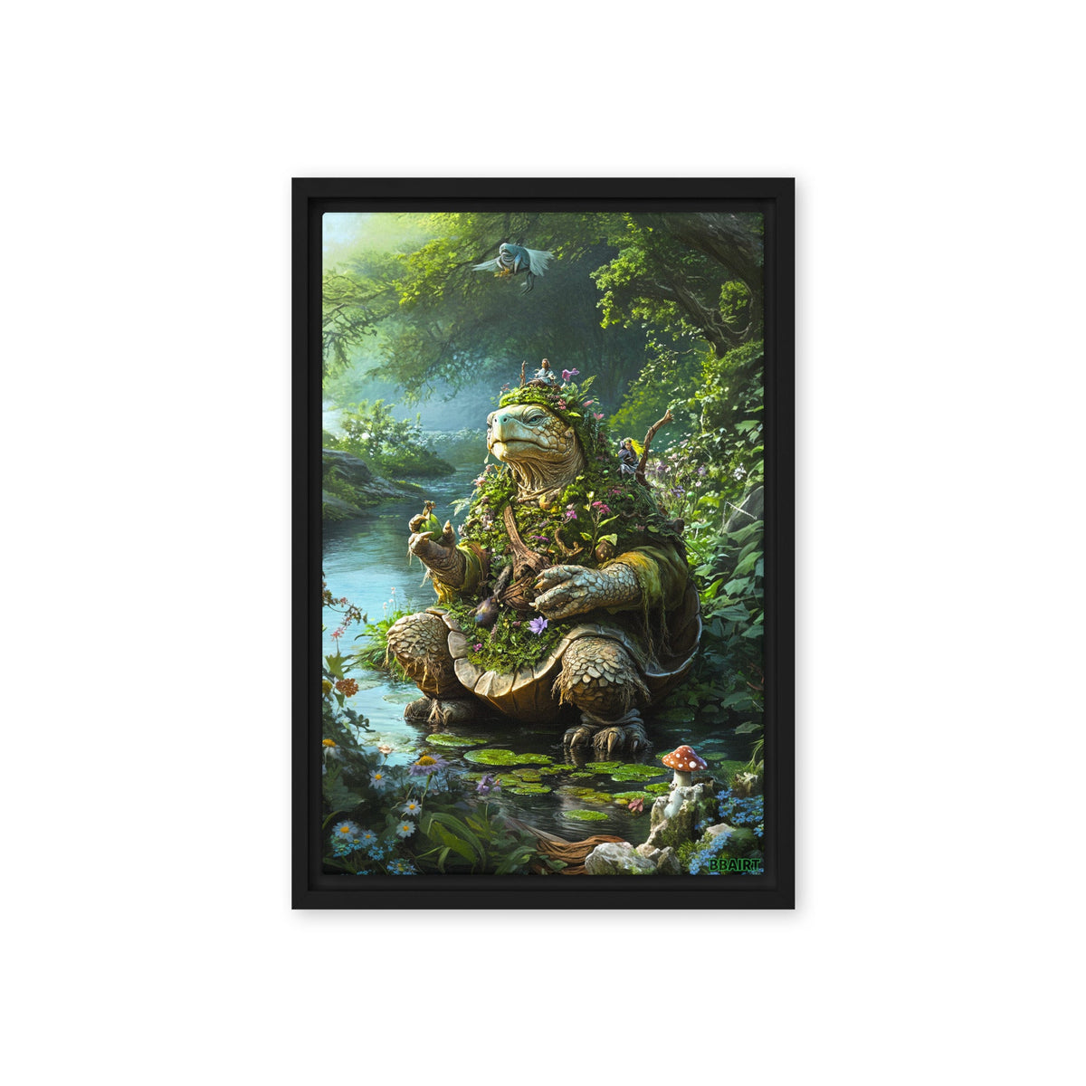 Wiseheart the Druid Turtle - Framed Canvas Print - BBairt