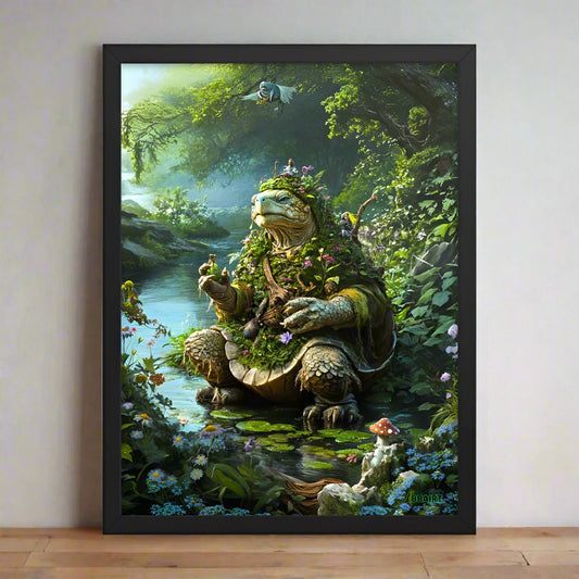 Wiseheart the Druid Turtle - Framed Matte Poster - BBairt