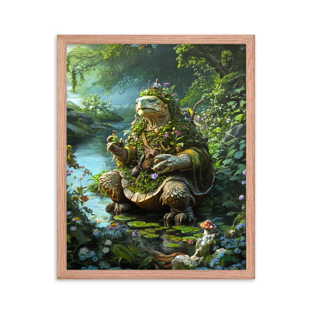 Wiseheart the Druid Turtle - Framed Matte Poster - BBairt