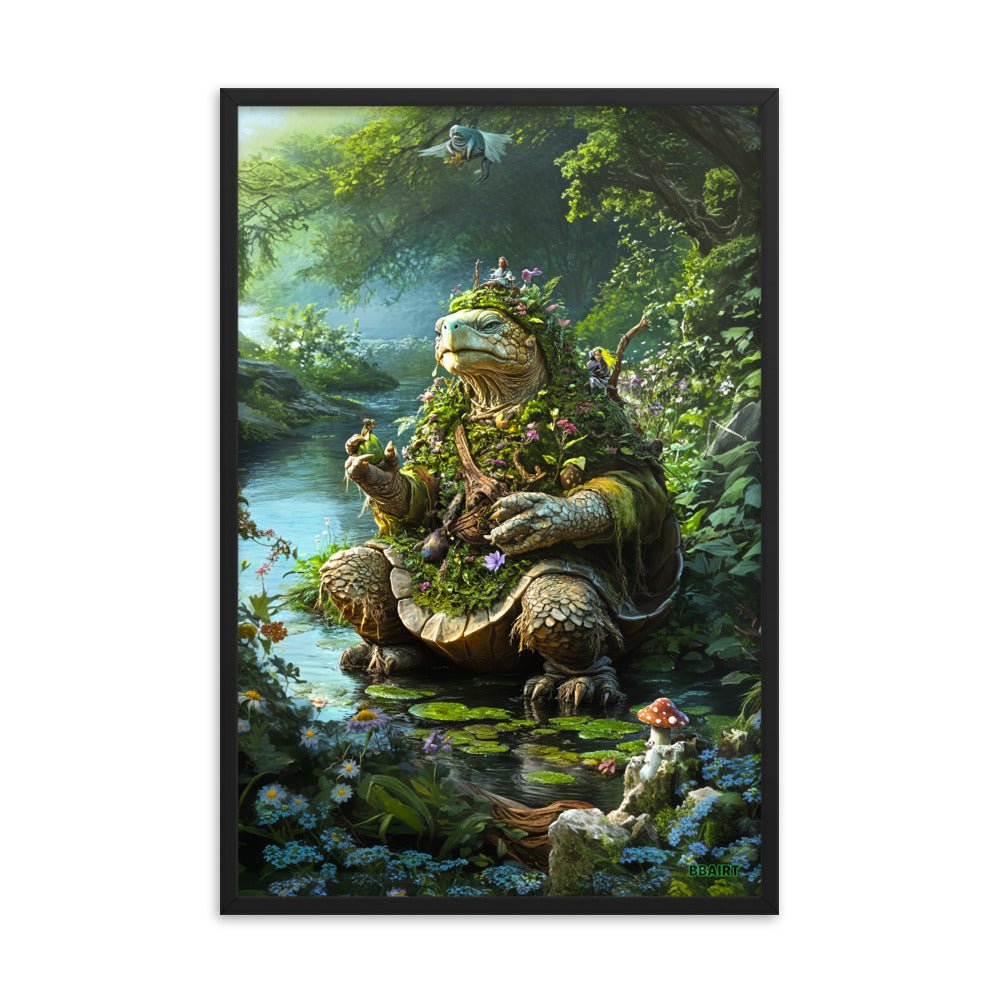Wiseheart the Druid Turtle - Framed Matte Poster - BBairt