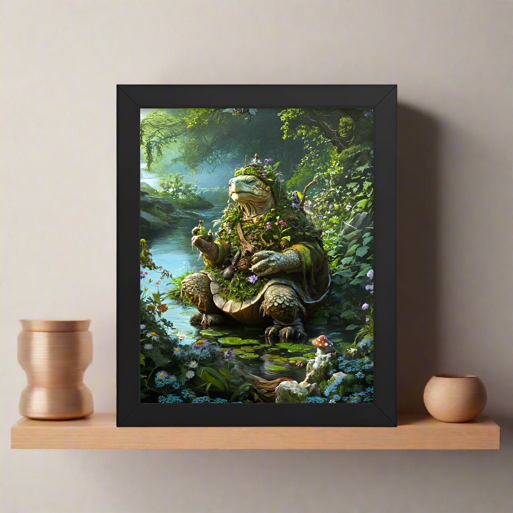 Wiseheart the Druid Turtle - Framed photo paper poster - BBairt