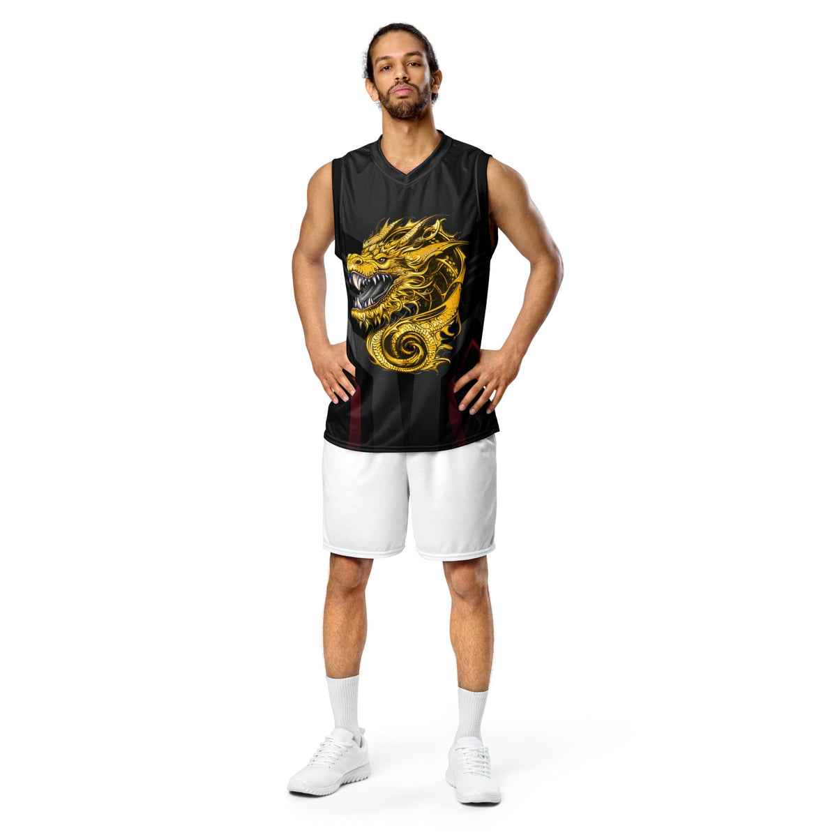 Zephyrion - Recycled unisex basketball jersey - Black - BBairt