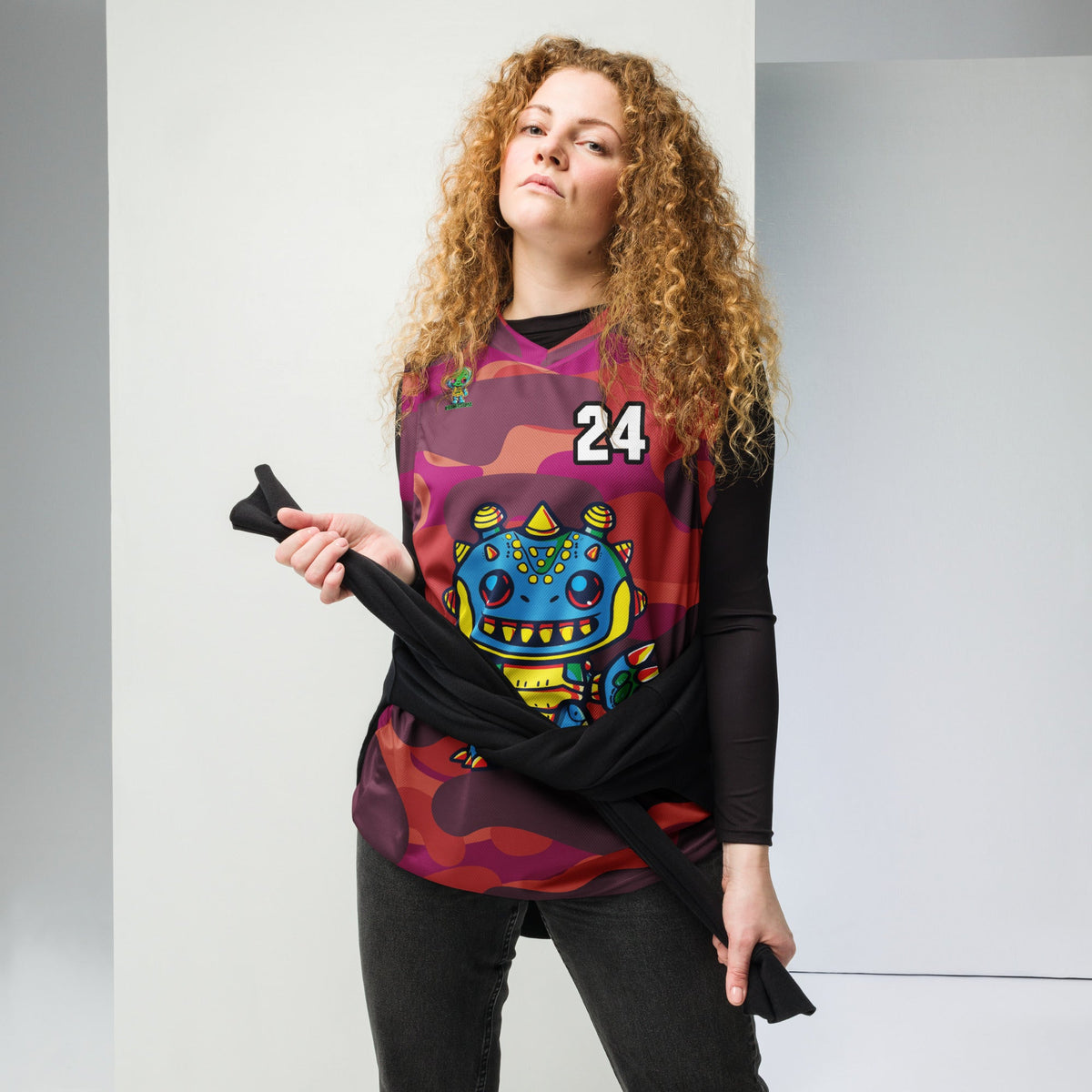 Zippy Zoid - Recycled unisex basketball jersey - Inferno Camo Colorway - BBairt
