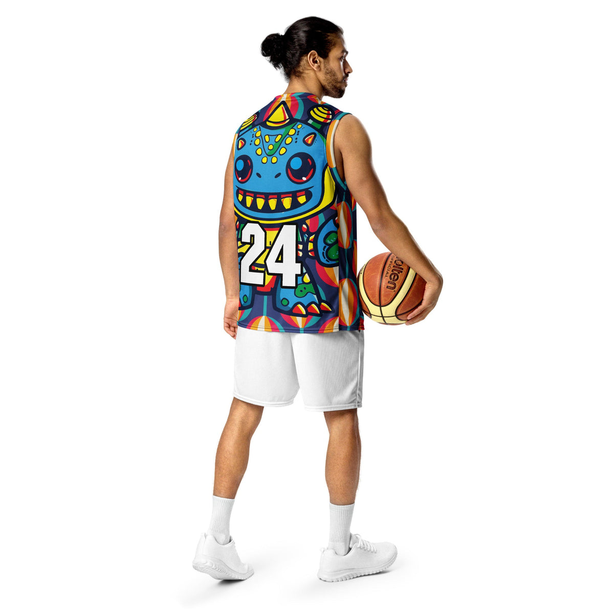 Zippy Zoid - Recycled unisex basketball jersey - Retro Carnival Colorway - BBairt