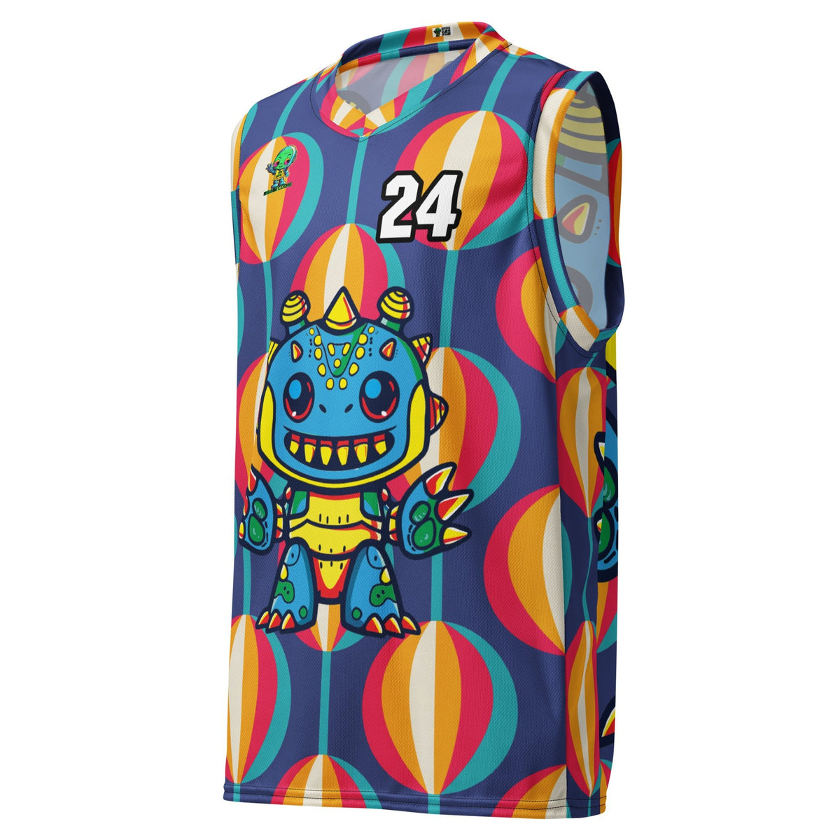 Zippy Zoid - Recycled unisex basketball jersey - Retro Carnival Colorway - BBairt