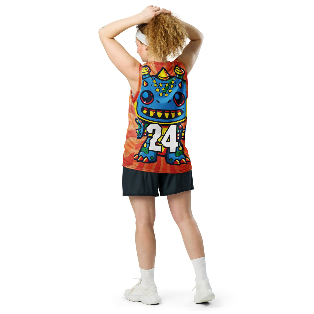 Zippy Zoid - Recycled unisex basketball jersey - Solar Flare Colorway - BBairt